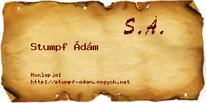 Stumpf Ádám névjegykártya
